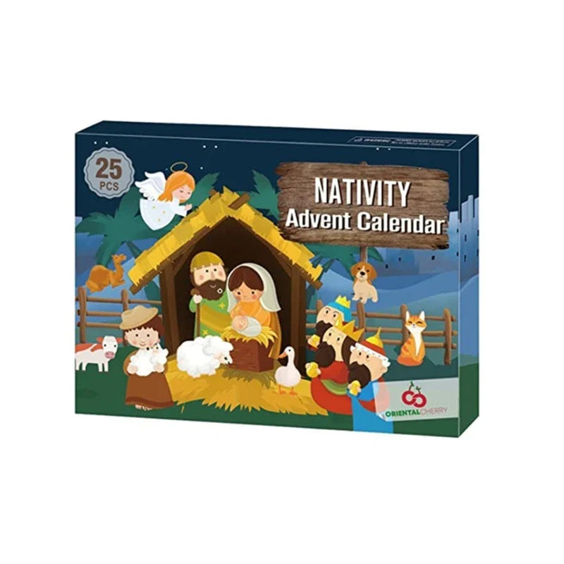 Calendrier de l'Avent Crèche 24 Miniatures en Résine de la Sainte Famille