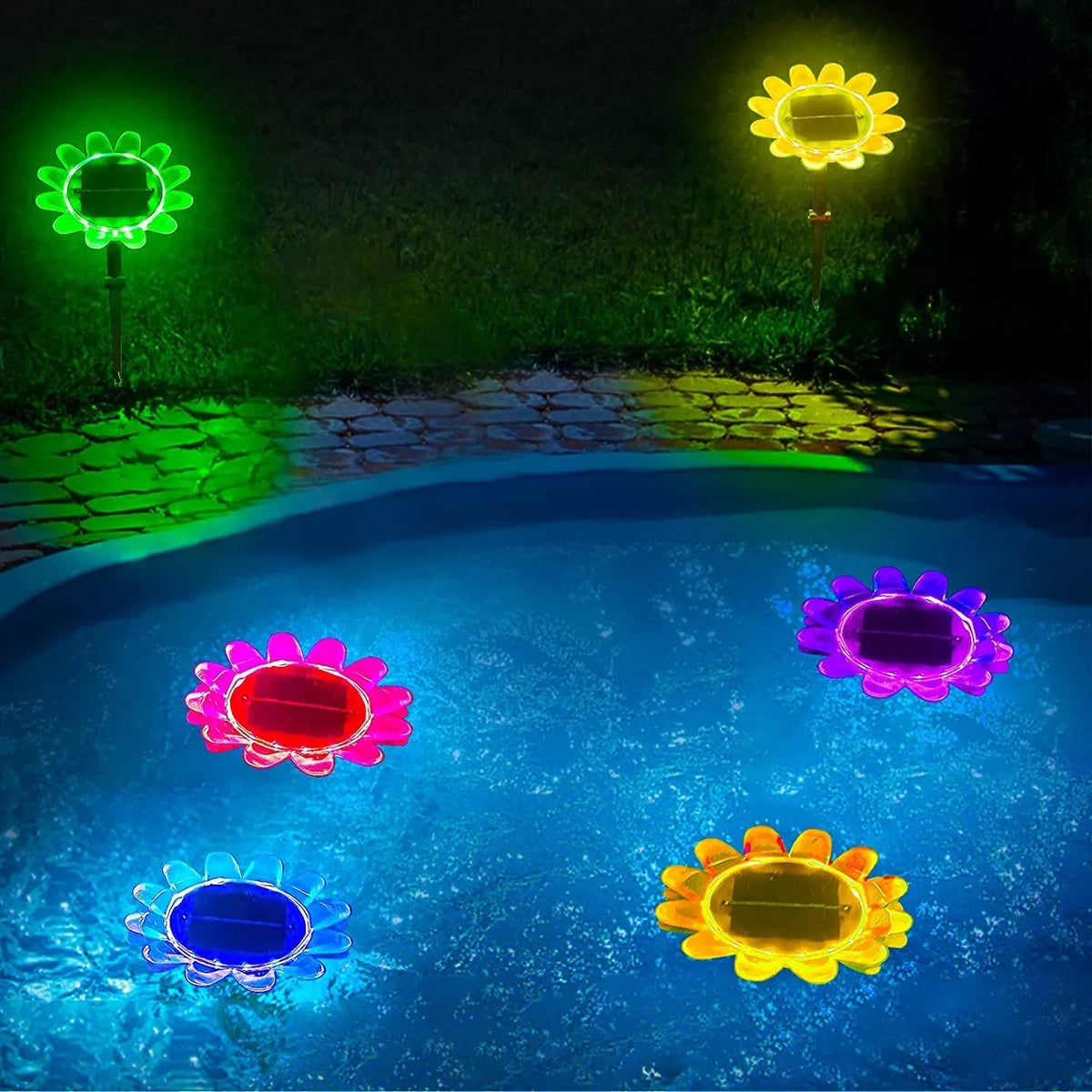 GlowBloom - lumière de fleur solaire colorée
