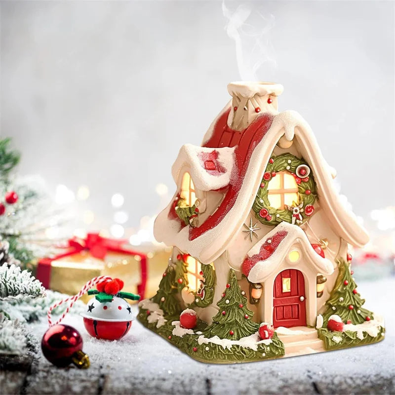 Cabane de Noël illuminée de manière créative