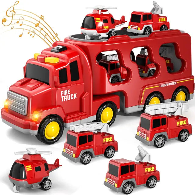 Set de transporteurs DualDeck – Kit de véhicules de marque et de construction avec lumières et sons