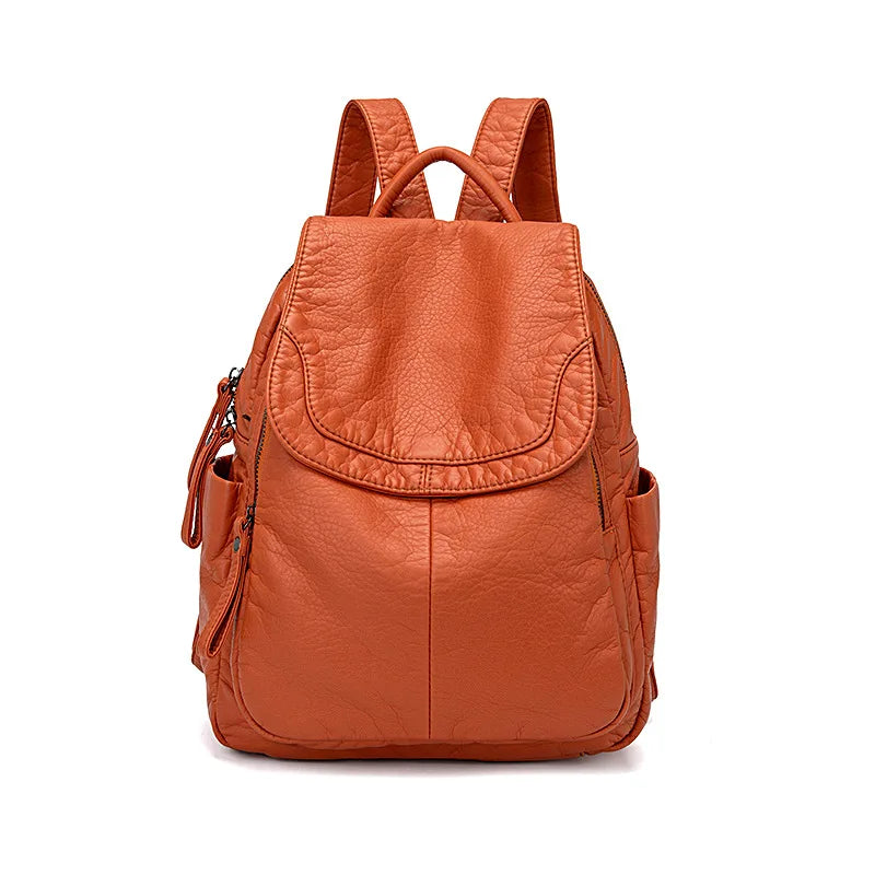 Anna - Randonneuse urbaine Sac à dos en cuir souple