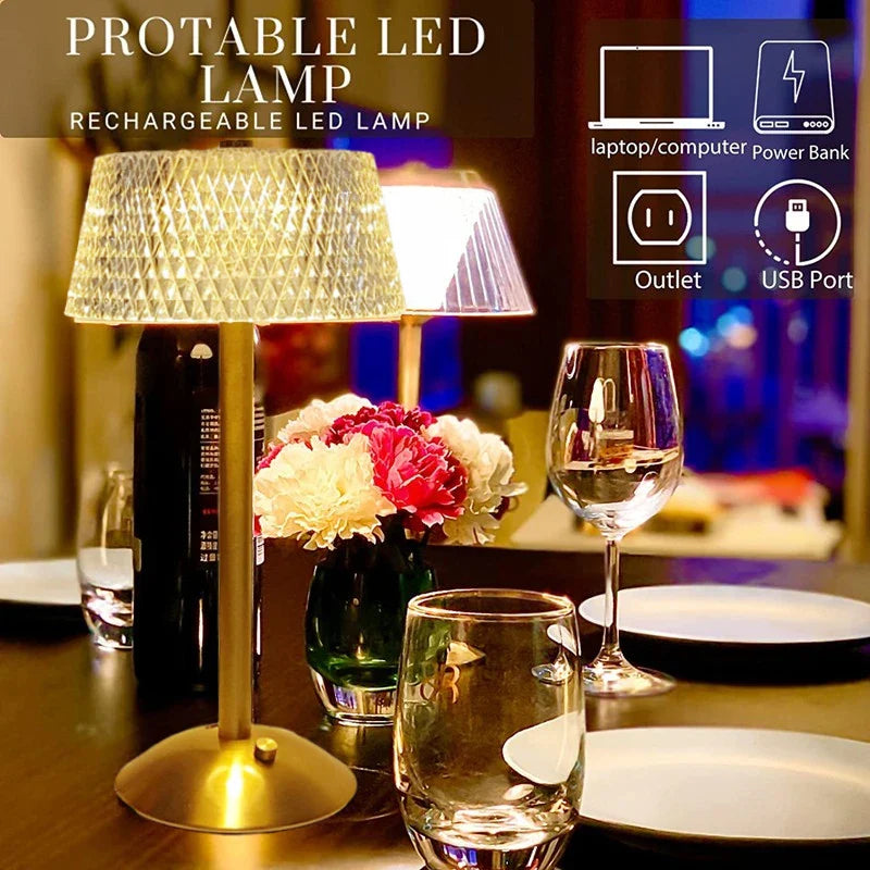 Lampe de bureau à LED rétro diamant