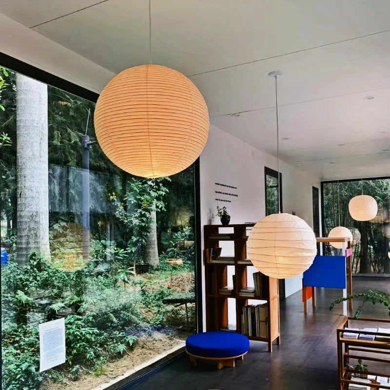 LunaBloom - Lampe suspendue en papier plissé