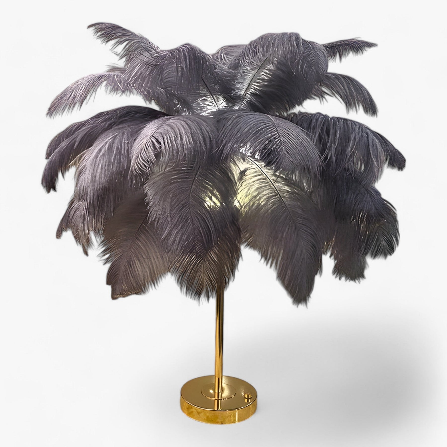 LuxePalm - Lampe de table LED en plumes de palmier glamour