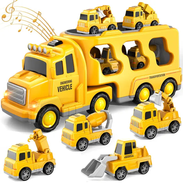 Set de transporteurs DualDeck – Kit de véhicules de marque et de construction avec lumières et sons