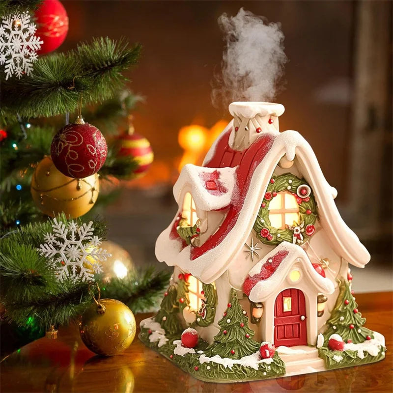 Cabane de Noël illuminée de manière créative