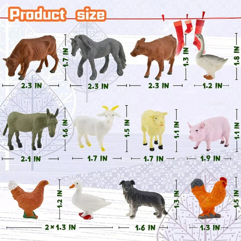 Calendrier de l'Avent Crèche 24 Miniatures en Résine de la Sainte Famille