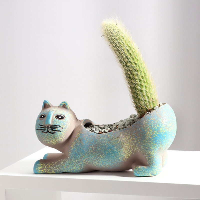 PurrBloom - Bacs à plantes en forme de chat élégants pour succulentes
