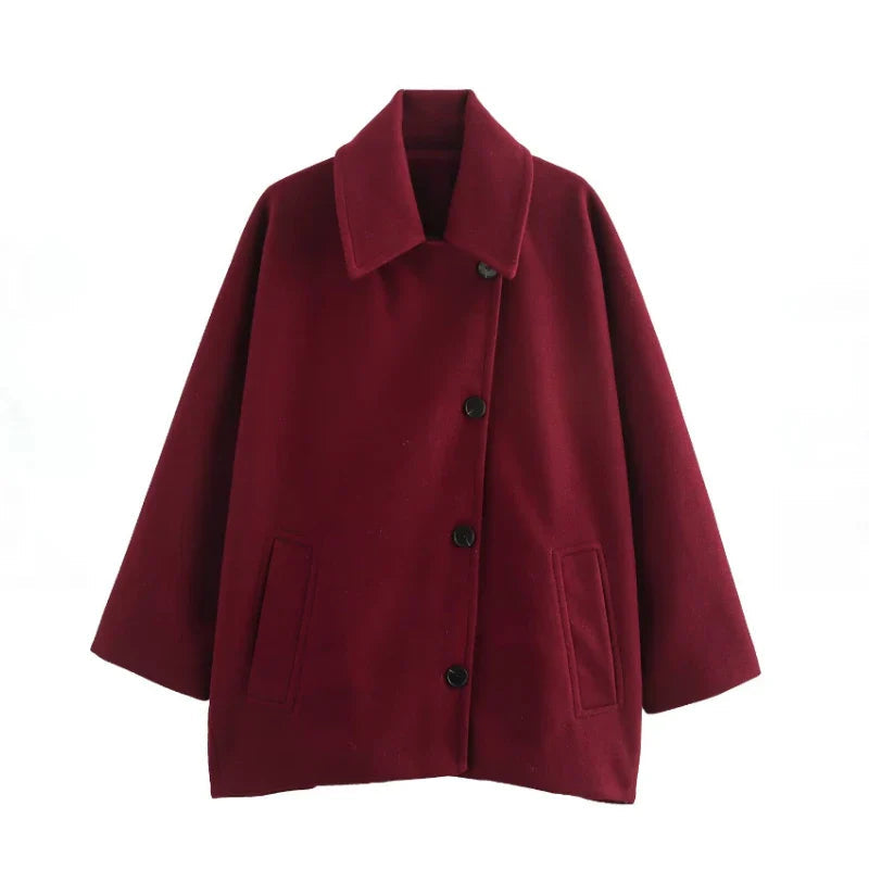 Caroline - Manteau décontracté oversized en laine mélange