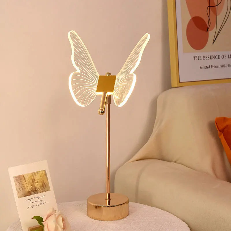 Lampe de bureau LED en acrylique doré rétro