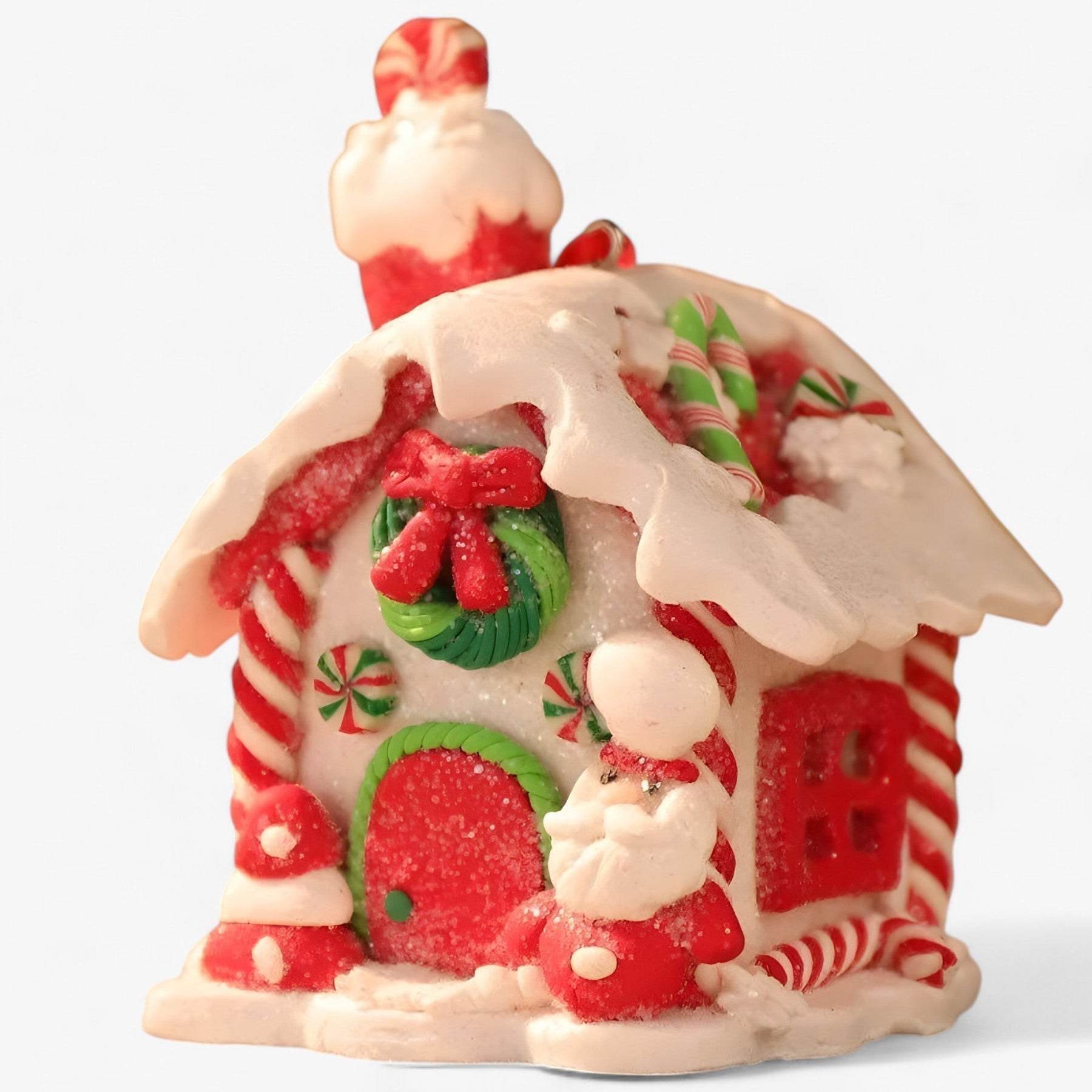 Décor de village suspendu en céramique douce de Noël