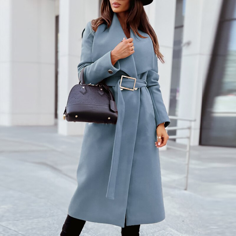 Janah | Manteau élégant en laine avec ceinture pour un style intemporel