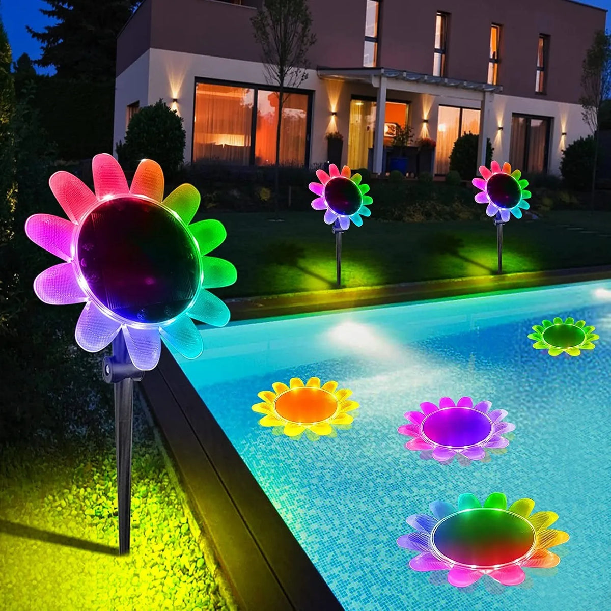 GlowBloom - lumière de fleur solaire colorée