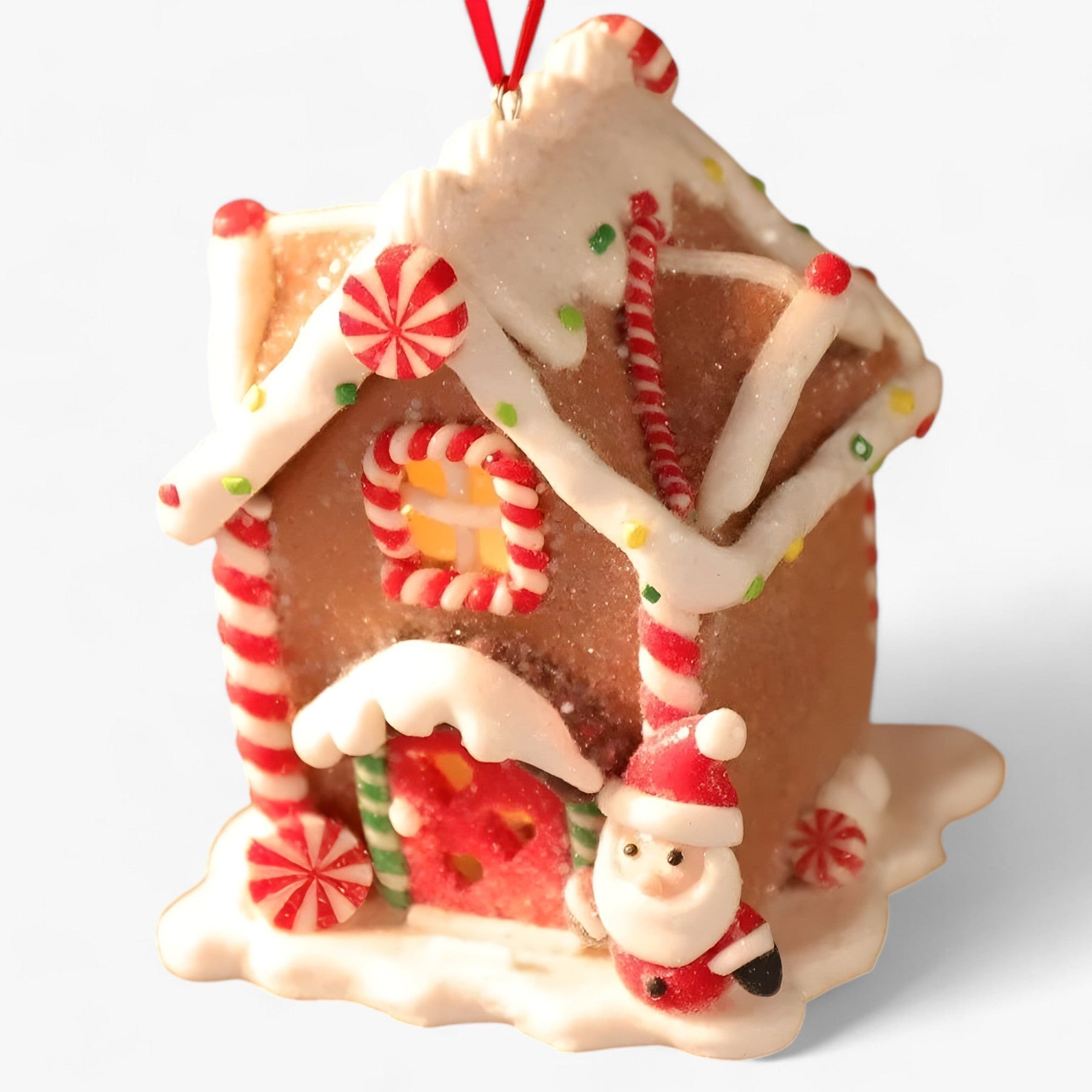 Décor de village suspendu en céramique douce de Noël