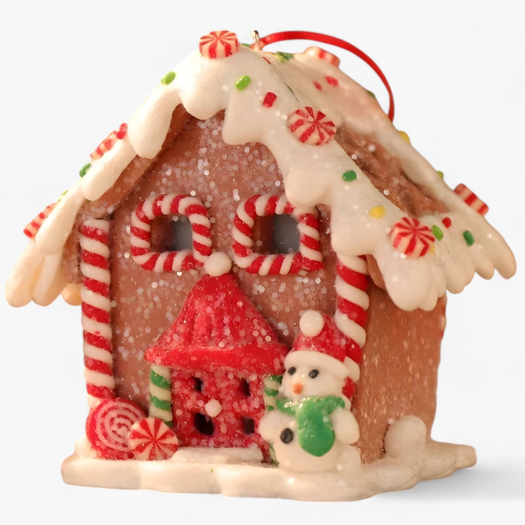 Décor de village suspendu en céramique douce de Noël