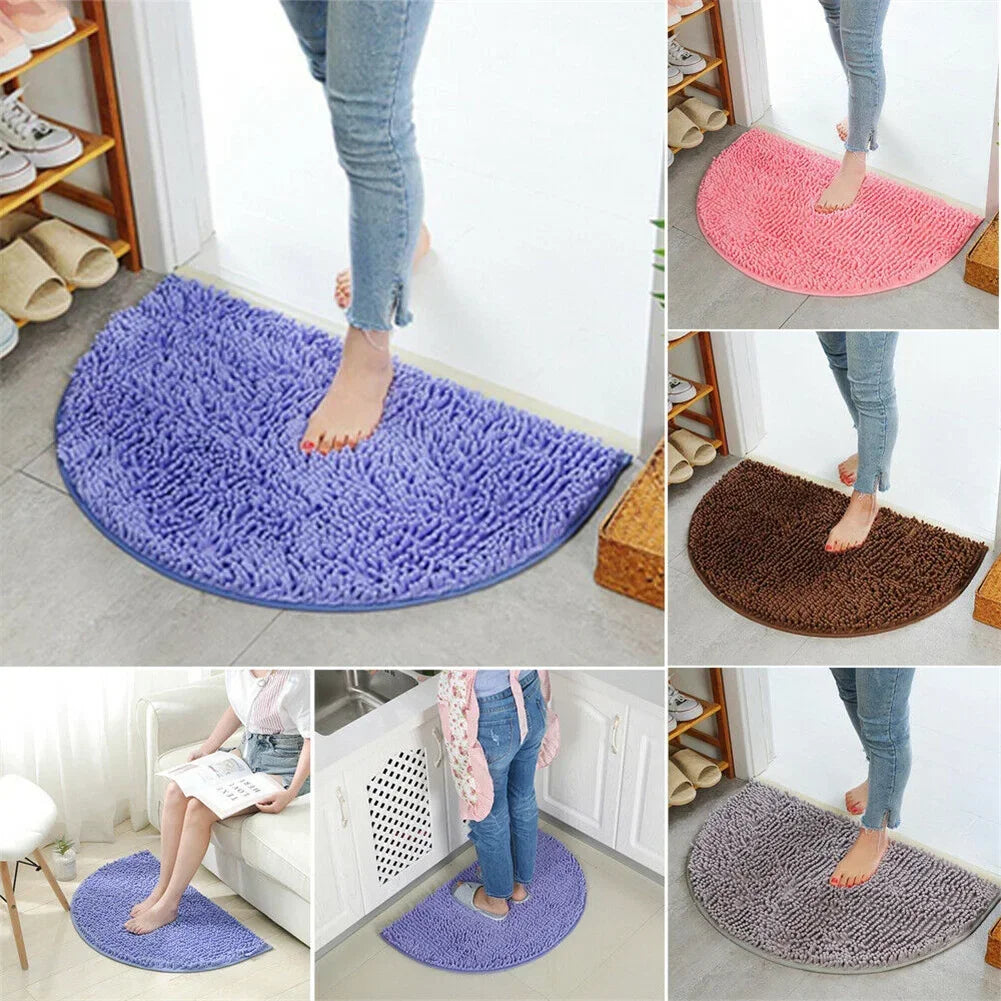 CozyCurve - Tapis de porte en peluche demi-rond pour un accueil chaleureux