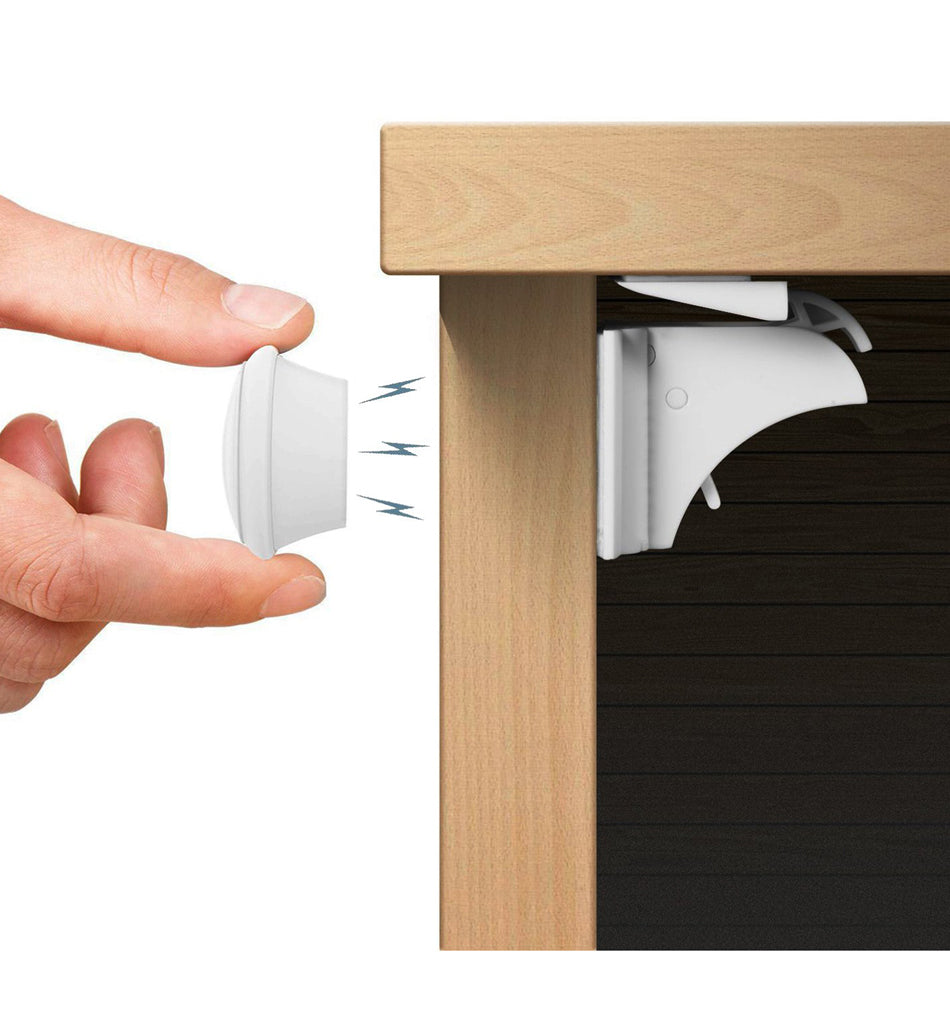 GuardPoint Snap - Système de verrouillage invisible pour placards et tiroirs – Sans perçage, puissance magnétique