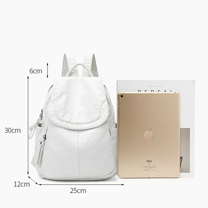 Anna - Randonneuse urbaine Sac à dos en cuir souple