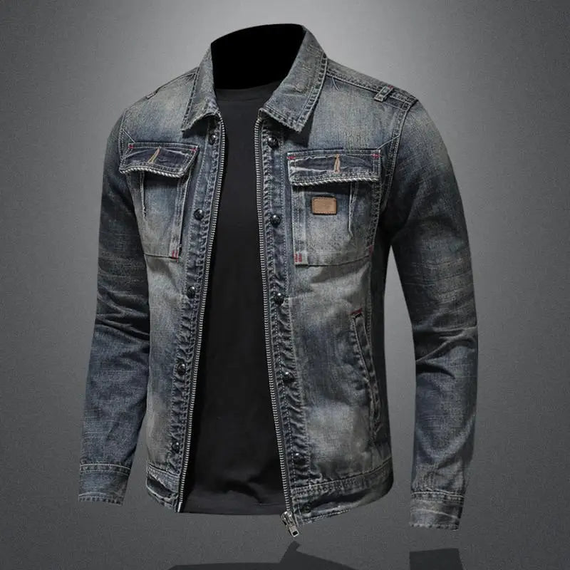 Felipe - Veste en denim noir pour hommes en cas d'urgence