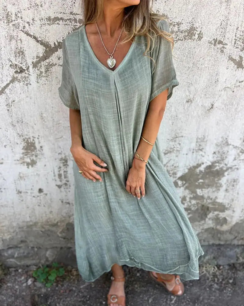 Robe d'été élégante à col en V Isolde