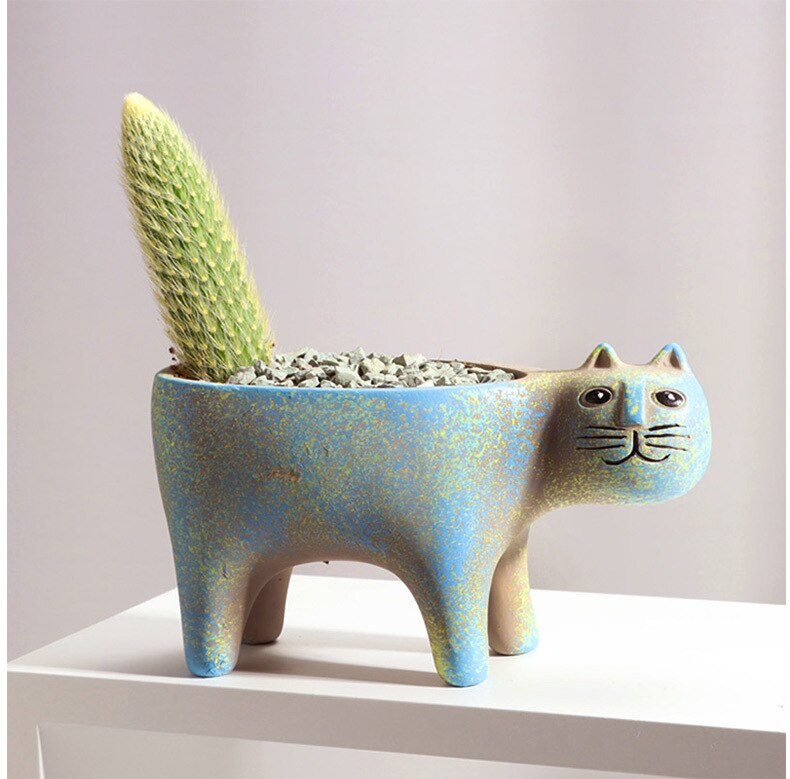 PurrBloom - Bacs à plantes en forme de chat élégants pour succulentes
