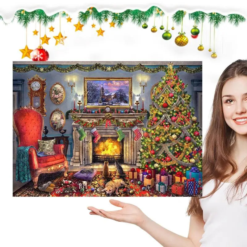 Calendrier de l'Avent avec puzzles pour le décompte jusqu'à Noël