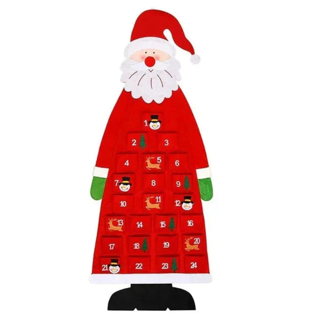 Calendrier de l'Avent en feutre en tissu, décoration de Noël, pendants de Noël, ornaments Père Noël