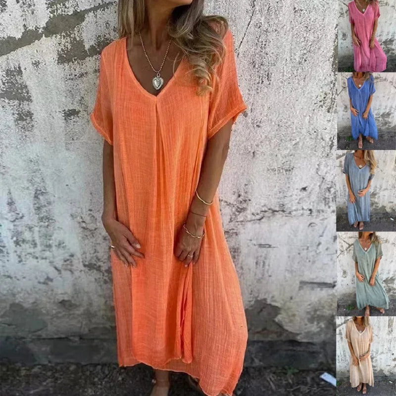 Robe d'été élégante à col en V Isolde