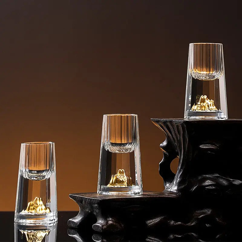 Auragold - Verre à shot Krystal avec vraies feuilles d'or