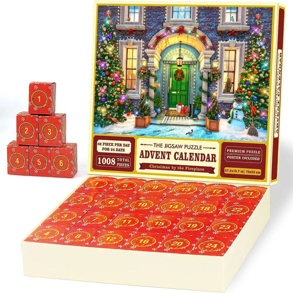 Calendrier de l'Avent avec puzzle de Noël – Compte à rebours de 24 jours