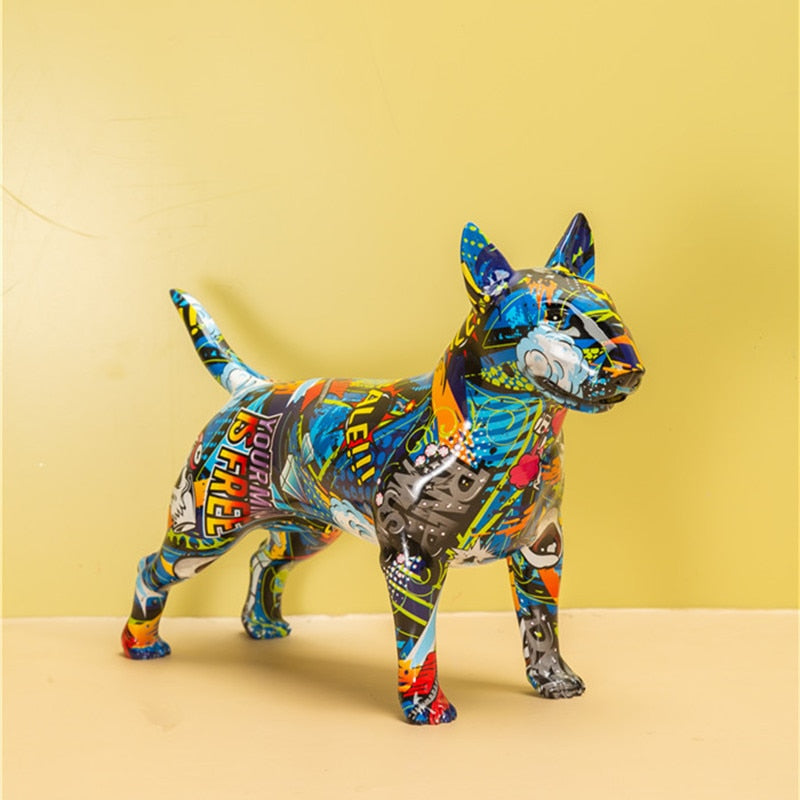 GraffiBull - Figurines décoratives de Bull Terrier vivant