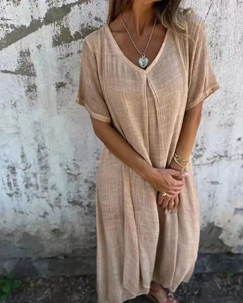 Robe d'été élégante à col en V Isolde