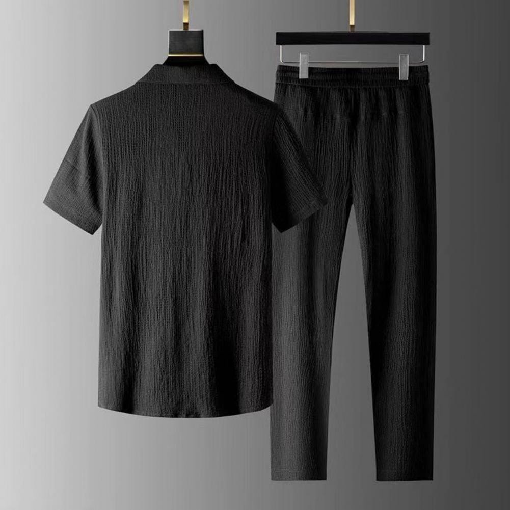 Lukas – Combinaison d'été à deux pièces pour hommes avec t-shirt à manches courtes et pantalon à cordelettes