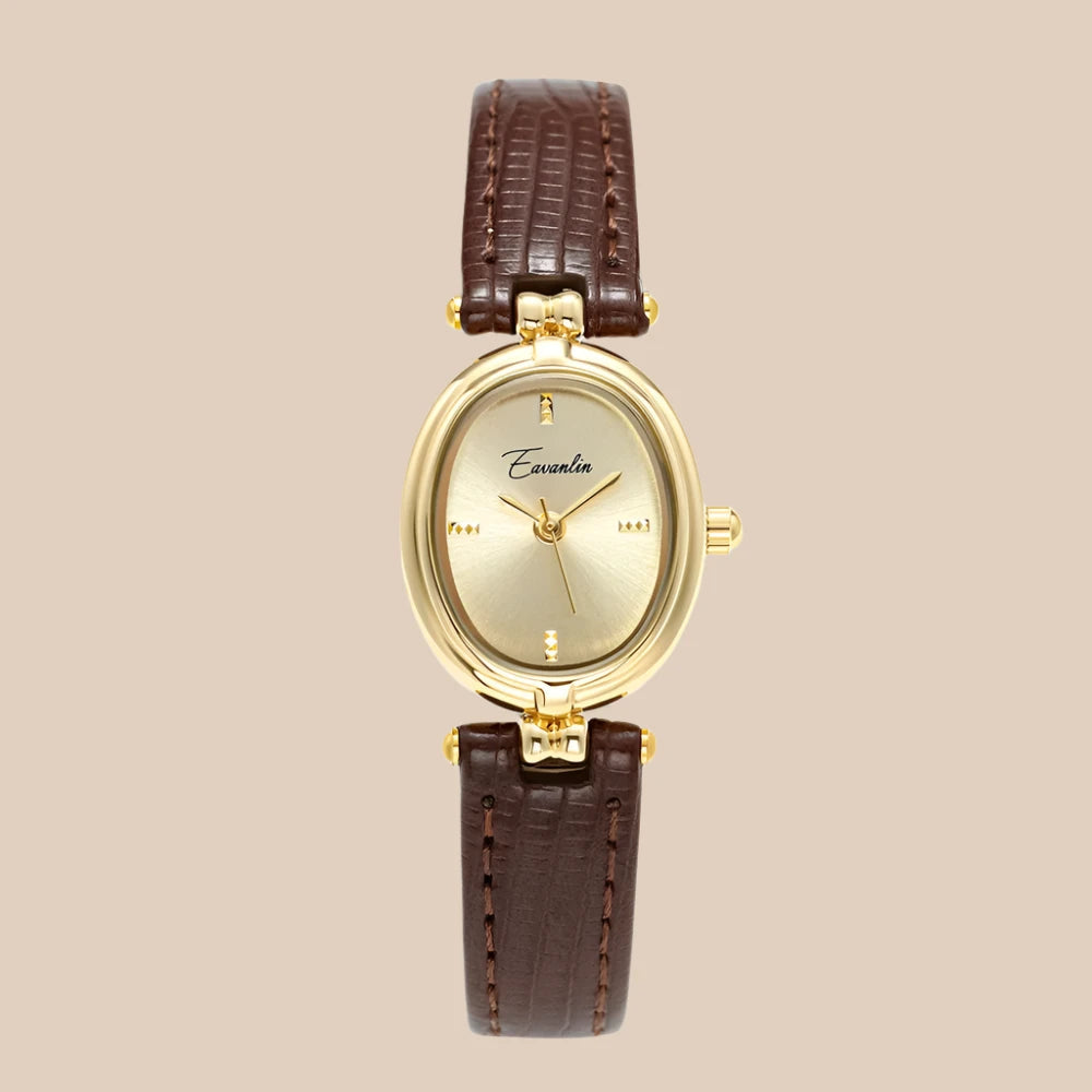 Sara - Montre classique carrée et ovale avec bracelet en cuir