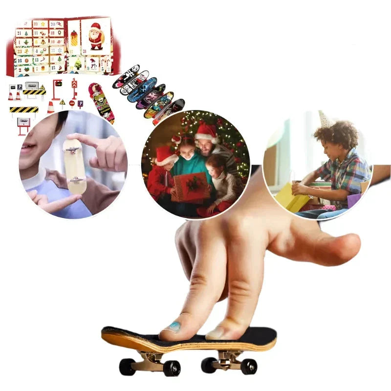 Calendrier de l'Avent de 24 jours avec finger skateboard
