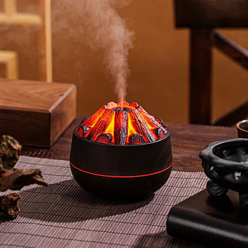 Humidificateur d'air à effet feu de bois simulé