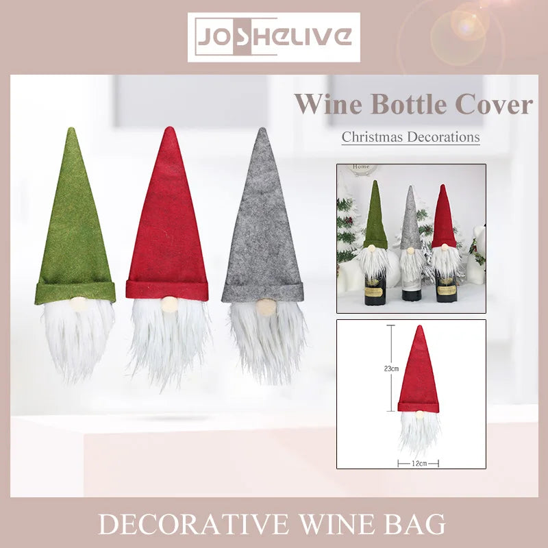 Housse de bouteille de vin de Noël charmante