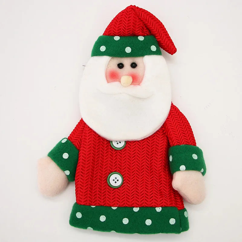 Housse de bouteille de vin en tricot de père Noël en cartoon