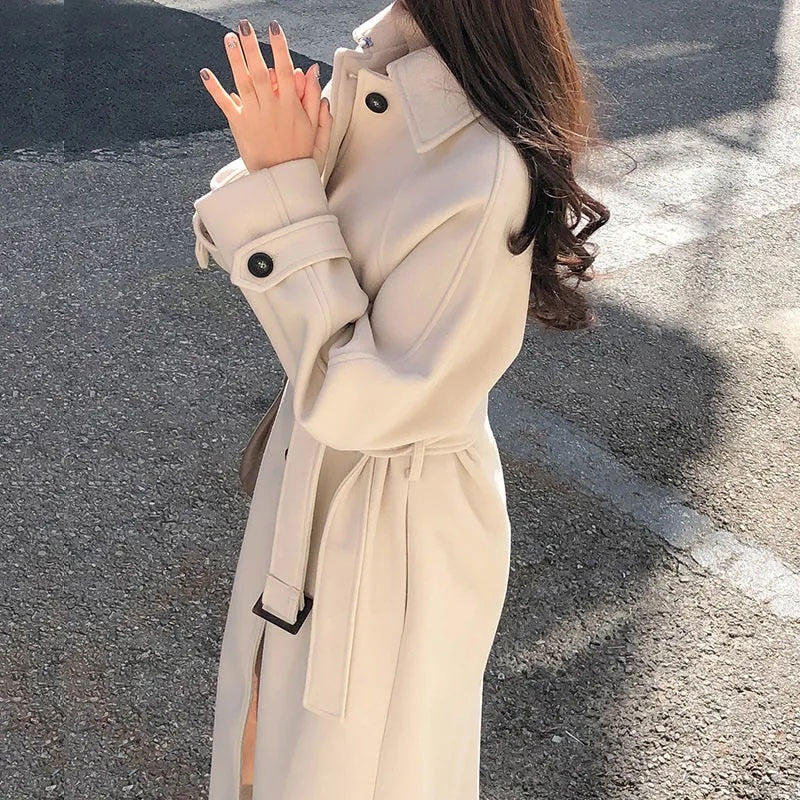 Rosella - Manteau élégant avec ceinture en mélange de laine pour un style sans effort