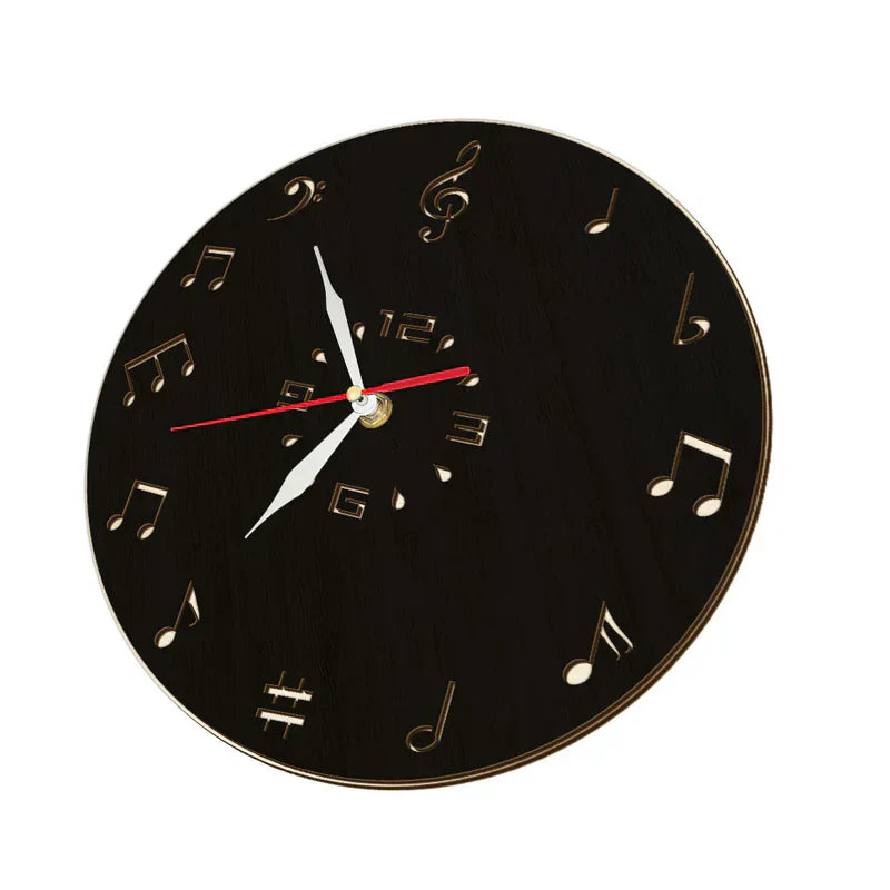 Horloge murale artistique NoteRhythm – Design avec des notes musicales pour intérieurs modernes