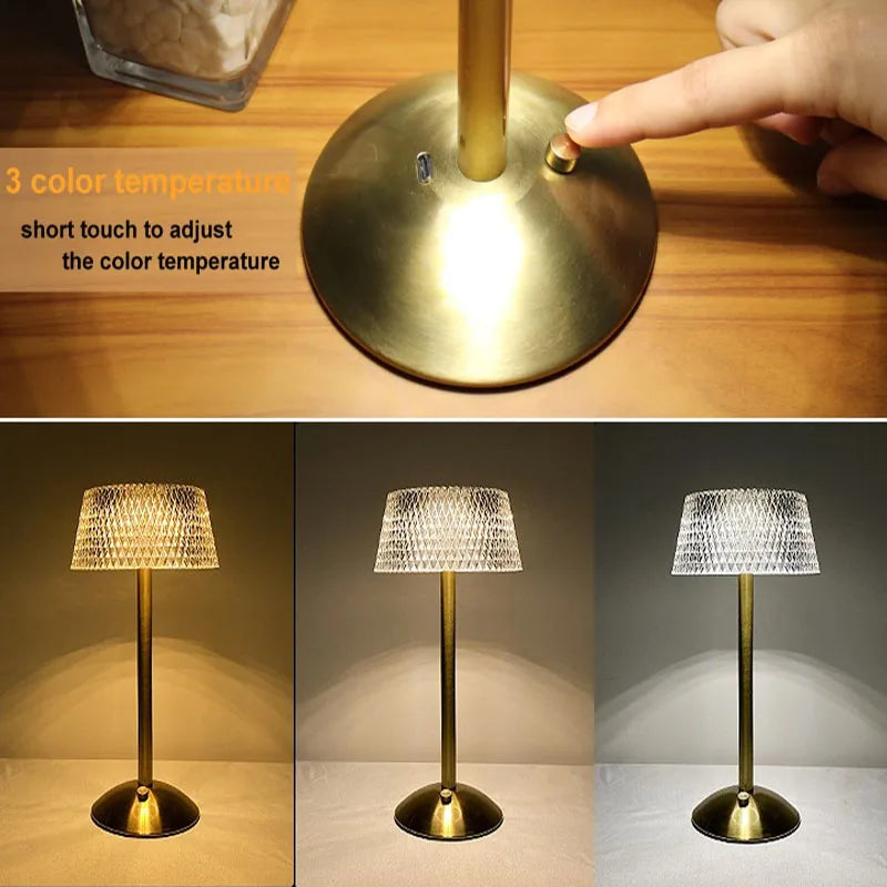 Lampe de bureau à LED rétro diamant