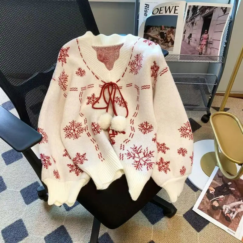 Jessica - Pull en Flocon de Neige de Noël