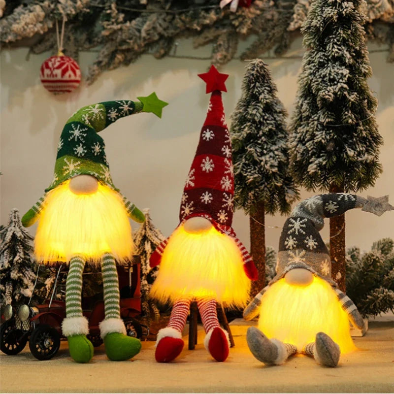 Poupée Gnome de Noël sans visage avec veilleuse