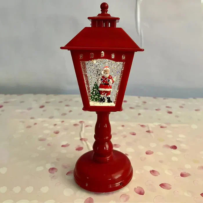 Lanterne à neige scintillante de Noël avec lumière