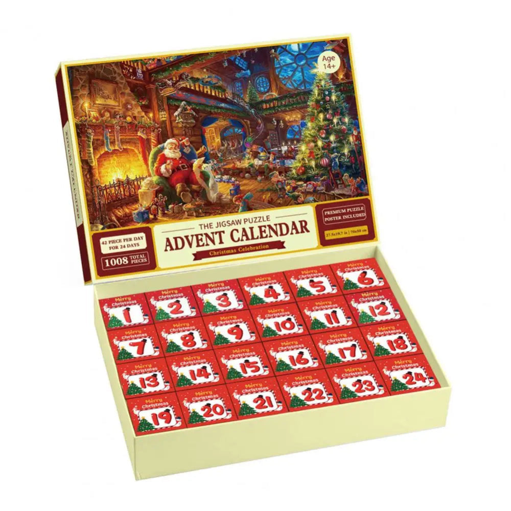 Calendrier de l'Avent avec puzzle et compte à rebours