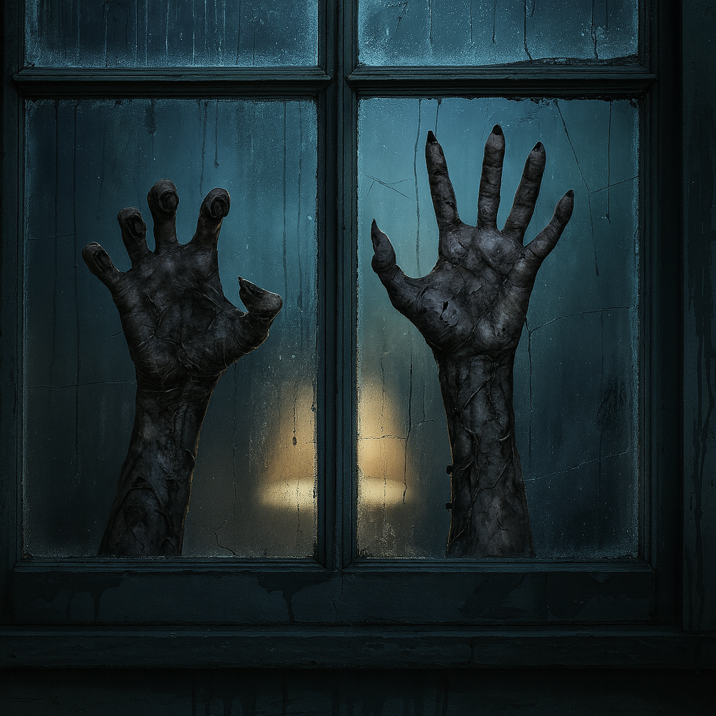 Autocollant de mur main de zombie effrayante pour Halloween – décoration de fenêtre en PVC mat