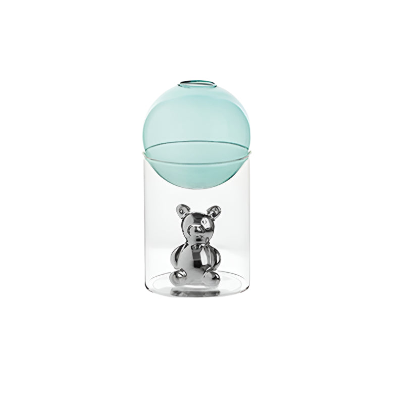 BearBliss - Ensemble de vases en verre décoratifs avec de charmantes figurines d'ours