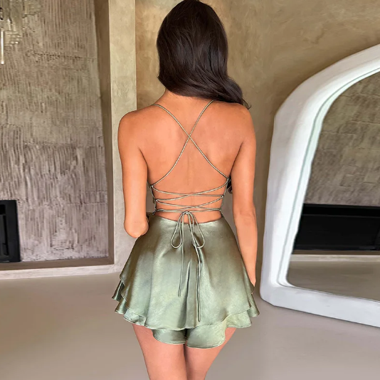 Robe satin sans dos Melissa
