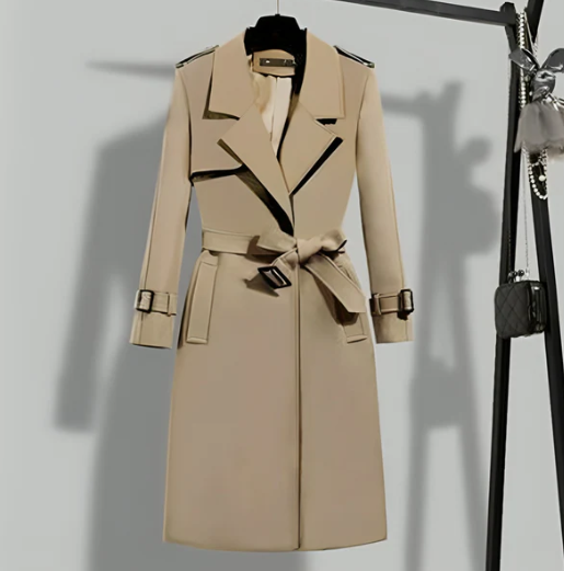Manteau ceinturé à double boutonnage Rena