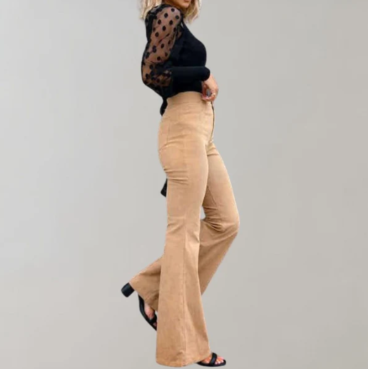 Pantalon évasé taille haute élégant